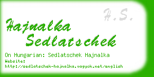 hajnalka sedlatschek business card